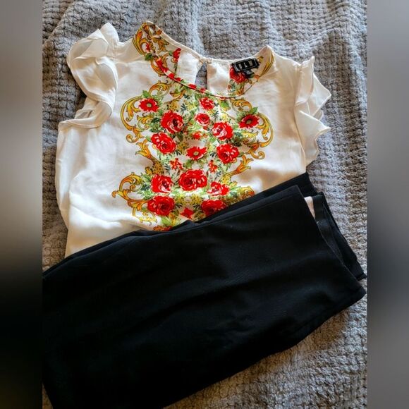 Set: Olm Blouse + H&M Ankle Slacks - Picture 1 of 11